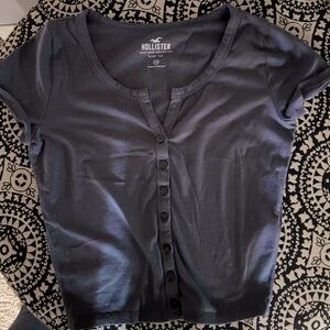 Hollister Women's Blue Button-Up Top